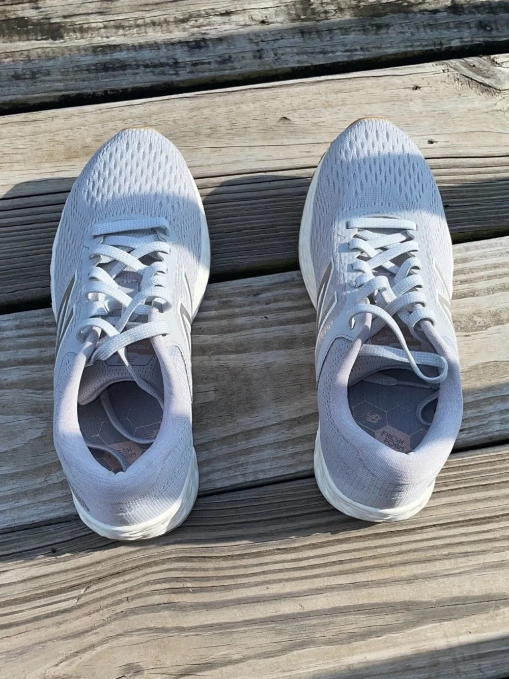 New Balance Women's Light Gray Mesh Athletic Sneakers
